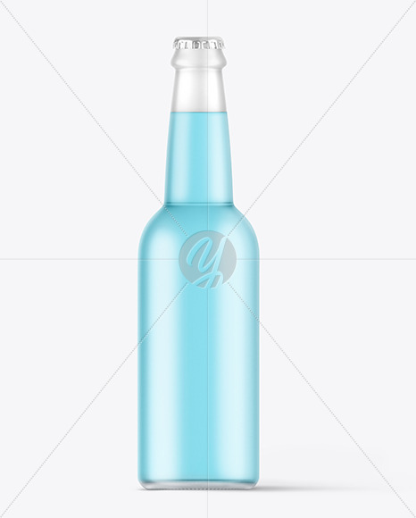 Frosted Glass Beverage Bottle Mockup
