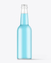 Frosted Glass Beverage Bottle Mockup
