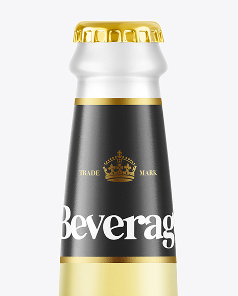 Frosted Glass Beverage Bottle Mockup