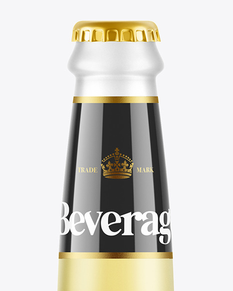 Frosted Glass Beverage Bottle Mockup