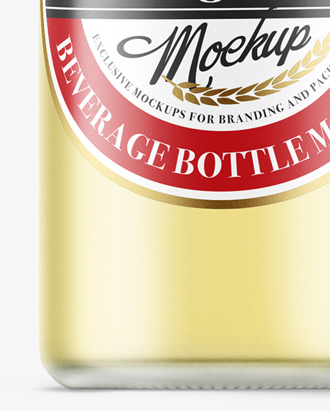 Frosted Glass Beverage Bottle Mockup