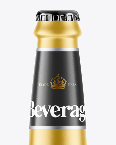 Metallic Beverage Bottle Mockup