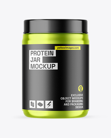 Metallic Protein Jar Mockup