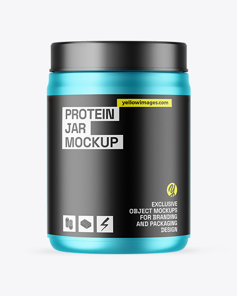 Matte Metallic Protein Jar Mockup