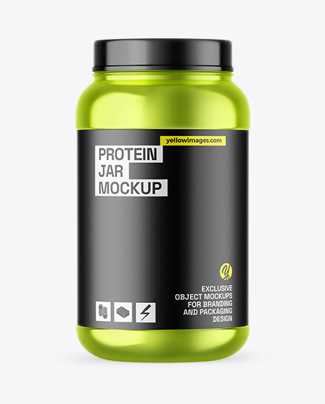 Metallic Protein Jar Mockup