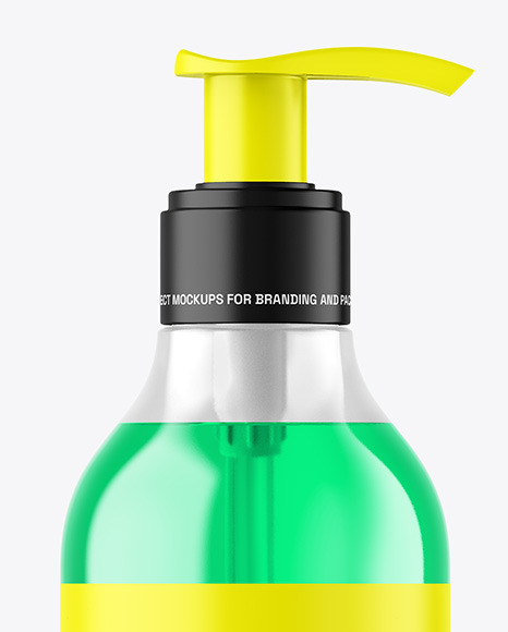 Color Liquid Cosmetic Bottle with Pump Mockup