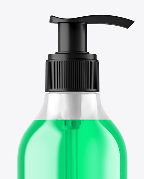 Color Liquid Cosmetic Bottle with Pump Mockup