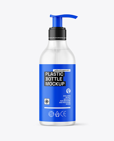 Frosted Cosmetic Bottle with Pump Mockup