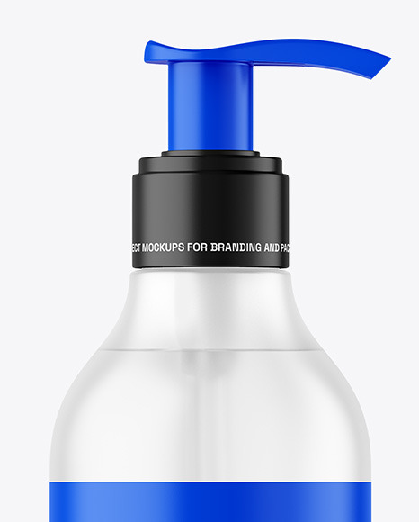 Frosted Cosmetic Bottle with Pump Mockup