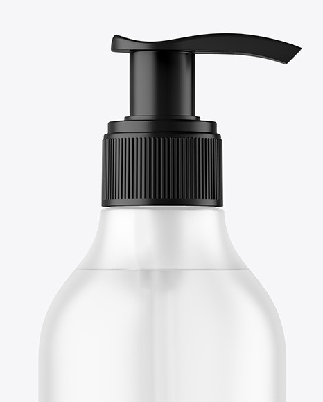 Frosted Cosmetic Bottle with Pump Mockup