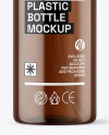 Amber Cosmetic Bottle with Pump Mockup