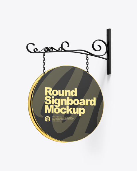 Round Signboard Mockup