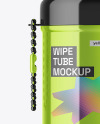 Glossy Metallic Tube with Wipes Mockup