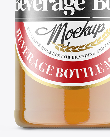 Glass Apple Juice Bottle Mockup