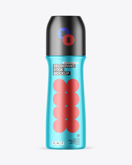 Matte Metallic Deodorant Mockup - Matte bottle mockup