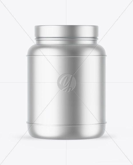 Matte Metallic Protein Jar Mockup