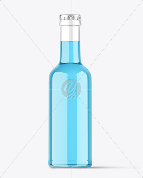 Clear Glass Beverage Bottle Mockup