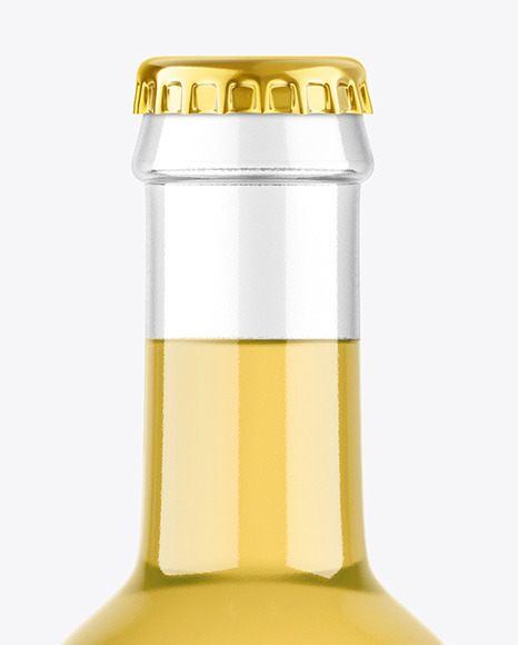 Clear Glass Beverage Bottle Mockup