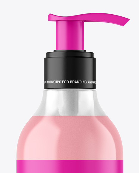 Clear Liquid Soap Bottle with Pump Mockup