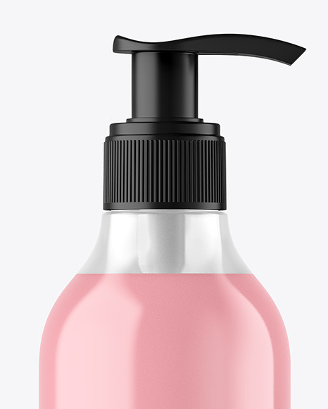 Clear Liquid Soap Bottle with Pump Mockup