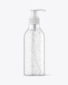 Clear Cosmetic Bottle with Pump Mockup Clear Cosmetic Bottle with Pump Mockup