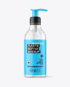 Clear Cosmetic Bottle with Pump Mockup Clear Cosmetic Bottle with Pump Mockup