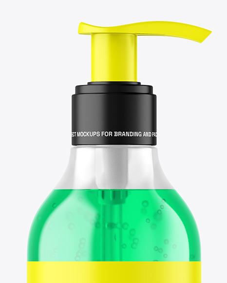 Color Liquid Cosmetic Bottle with Pump Mockup