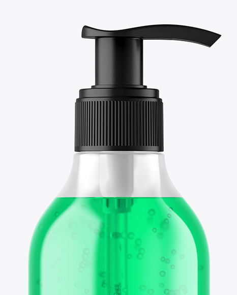 Color Liquid Cosmetic Bottle with Pump Mockup