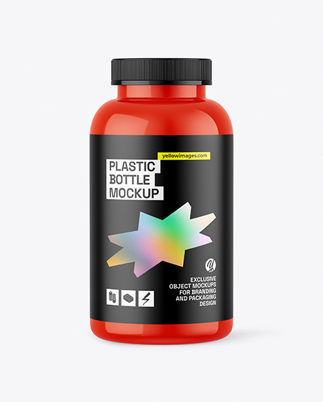 Glossy Plastic Bottle Mockup