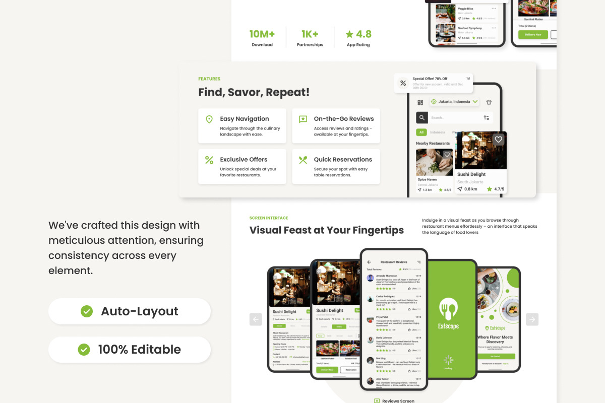 Eatscape - Mobile App Website Landing Page Eatscape - Mobile App Website Landing Page