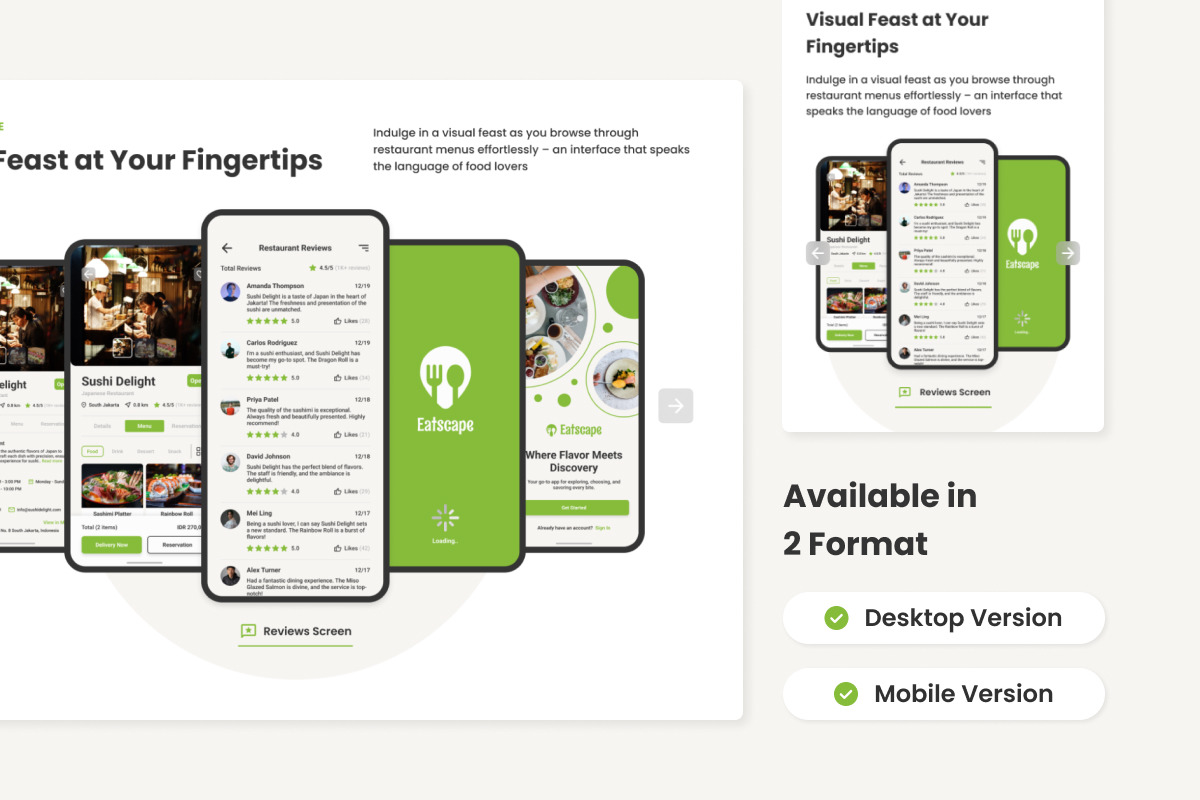 Eatscape - Mobile App Website Landing Page Eatscape - Mobile App Website Landing Page