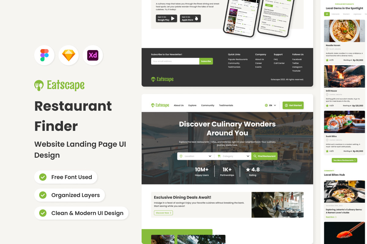 Eatscape - Mobile App Website Landing Page V2