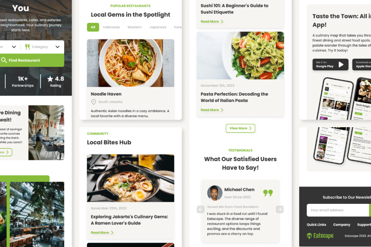 Eatscape - Mobile App Website Landing Page V2