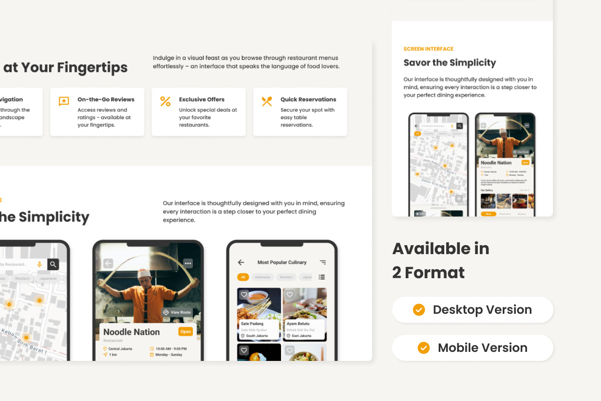 Food Finder - Mobile App Website Landing Page