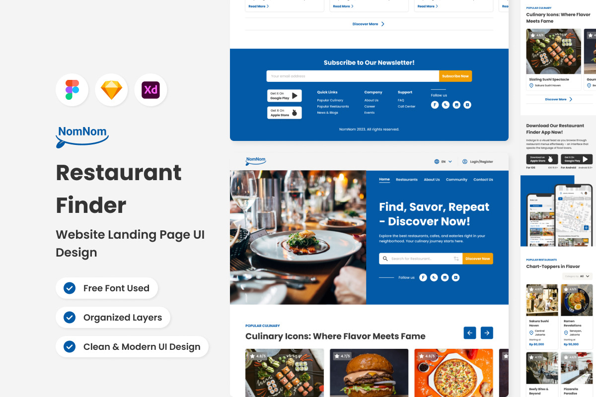 NomNom - Mobile App Website Landing Page V2