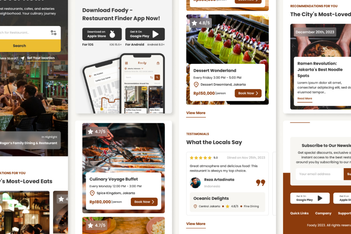 Foody - Restaurant Finder Website Landing Page Foody - Restaurant Finder Website Landing Page