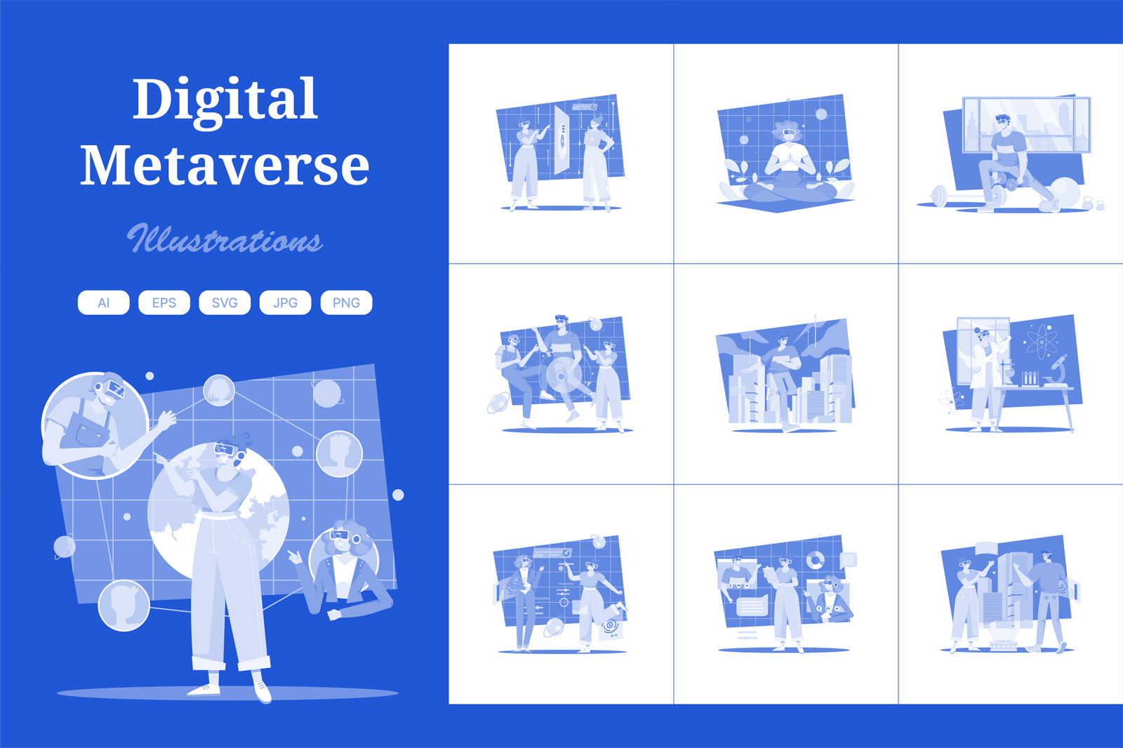 M504_Digital Metaverse Illustration Pack M504_Digital Metaverse Illustration Pack