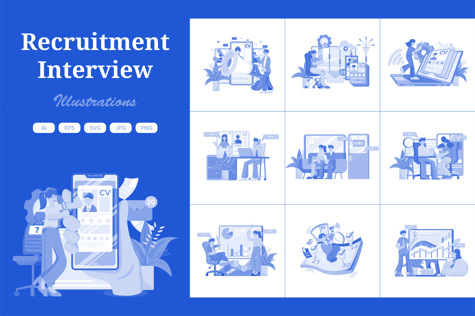 M502_Interview &amp; Hiring Illustration Pack