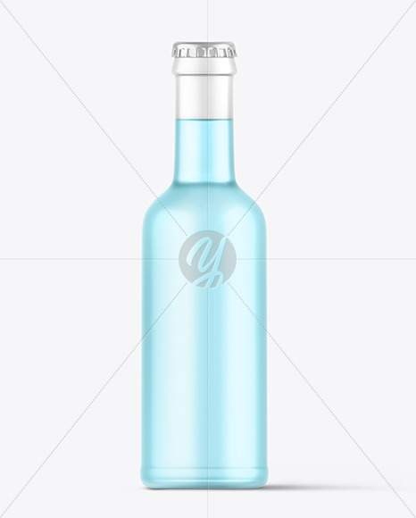 Frosted Glass Beverage Bottle Mockup