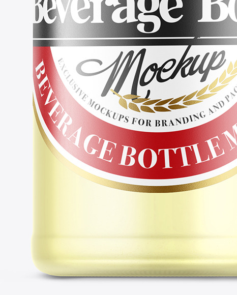 Frosted Glass Beverage Bottle Mockup