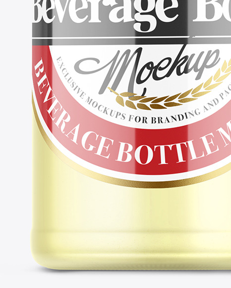 Frosted Glass Beverage Bottle Mockup