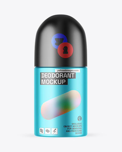 Matte Metallic Deodorant Mockup - Matte bottle mockup