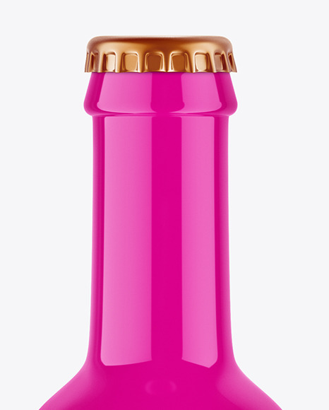 Glossy Beverage Bottle Mockup