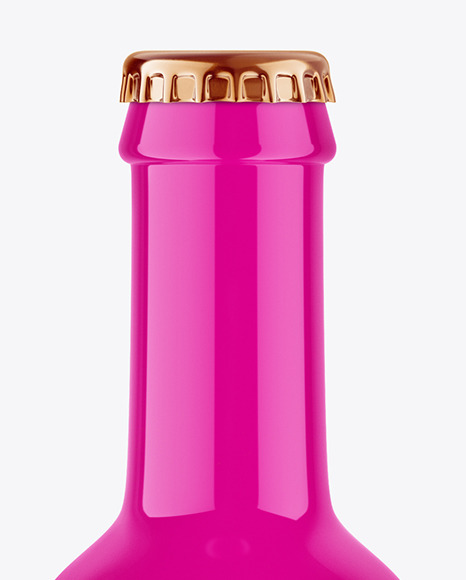 Glossy Beverage Bottle Mockup