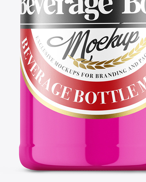 Glossy Beverage Bottle Mockup