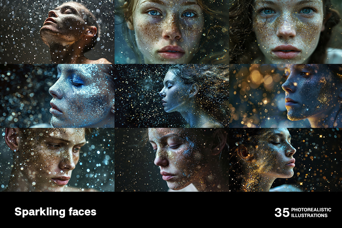 Sparkling faces Sparkling faces