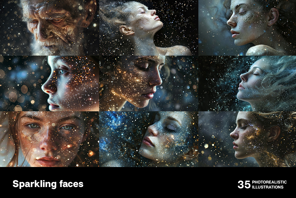 Sparkling faces Sparkling faces