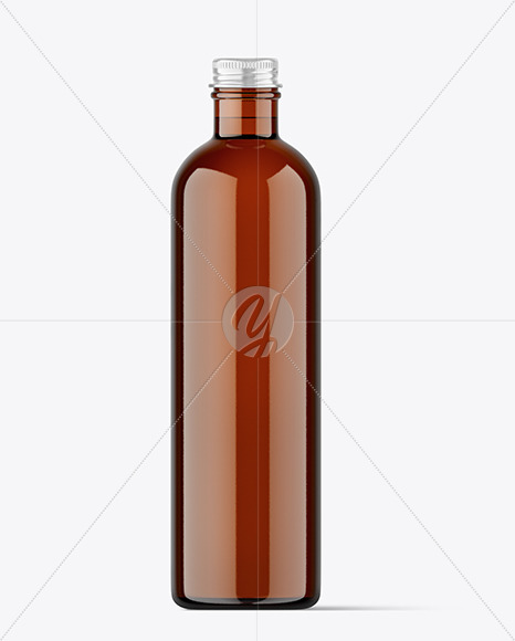 Amber Glass Bottle with Metal Screw Cap Mockup Amber Glass Bottle with Metal Screw Cap Mockup