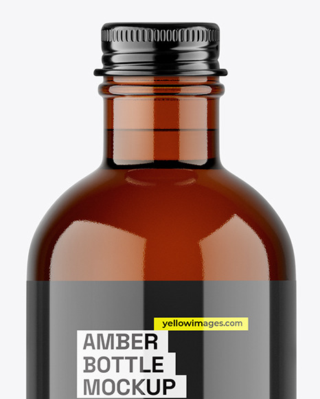 Amber Glass Bottle with Metal Screw Cap Mockup Amber Glass Bottle with Metal Screw Cap Mockup