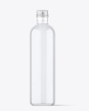 Clear Water Bottle with Metal Screw Cap Mockup